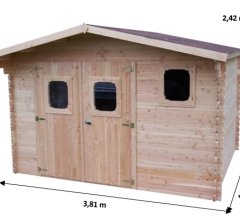 Abri Dommar, Douglas Madriers 28mm, 3.80 x 4.00, 15.30m²