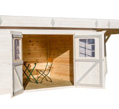 Abri Kemper, Epicéa madriers 28mm, 7.10 x 4.00m, 29.00m²