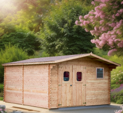 Abri Dommar, Douglas Madriers 28mm, 4.00 x 5.00m, 20m²