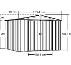 Abri Métal, 2.50 x 1.80m, 4.5m²
