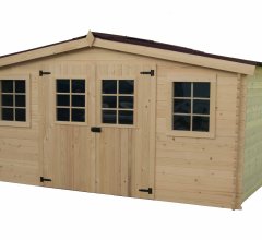 Abri Baron, Epicéa Madriers 28mm, 4.20 x 3.00m, 12.70m²