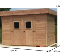 Abri Dinan, Douglas Madriers 28mm, 3.40 x 3.40m, 11.50m²