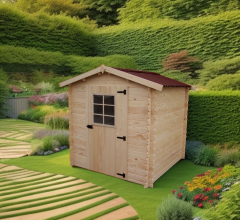 Abri Alpina, Epicéa madriers 20mm avec plancher, 2.0 x 2.0 m, 4.00 m²