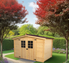 Abri Alpina, Epicéa Madriers 20mm, 3.10 x 1.90m, 5.90m²