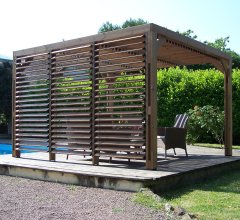 Pergola Thermauvent avec ventelles / 1 coté et toit, THT, 3.40 x 3.10m, 10.70m²