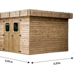 Abri Thalasso, THT Madriers 28mm, 3.30 x 3.40m, 11.22m²