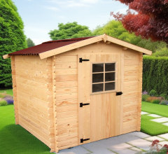 Abri Vaduz, Epicéa madriers 28 mm, 2.10 x 2.00m, 4.30 m²