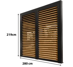 Ventelles aluminium mobiles couleur imitation bois pour  côté 3 m pour pergola bioclimatique PER 3630 BI et PER  2430 BI