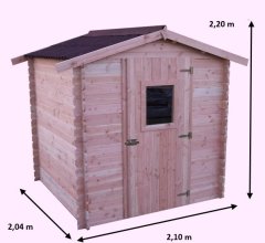 Abri Dublin, Douglas, Madriers 28mm, 2.10 x 2.00m, 4.30m²