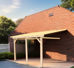 Carport, Epicéa du nord section 120 x 120mm, 4.50 x 6.30m, 28.40m²