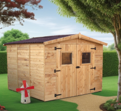Abri Eden, Epicéa panneaux 16mm, 2.40 x 2.40m, 7.20m²