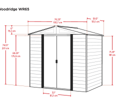 Abri Métal, imitation bois, 1.90m x 1.50m, 2.80m²