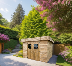 Abri Thizy, THT Madriers 19mm, 3.40 x 3.40m, 11.50m²