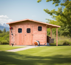 Abri Dommar, Douglas Madriers 28mm, 4.90 x 3.50m, 17.20m²