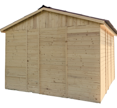 Abri Eden, Epicéa panneaux 16mm, 3.00 x 3.00, 9.00m²