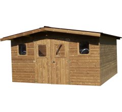 Abri Thermabri, Epicéa THT madriers 28mm, 4.30 x 3.50m, 15.10m²