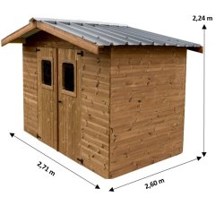 Abri Therma, THT Panneaux 19mm, 2.70 x 2.60m, 7.00m²