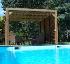 Pergola Thermauvent avec ventelles / 1 coté et toit, THT, 3.40 x 3.10m, 10.70m²