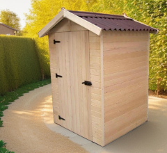 Abri Eden WC, Epicéa en panneaux 16 mm, 1.40 x 1.40m, 2.00m²