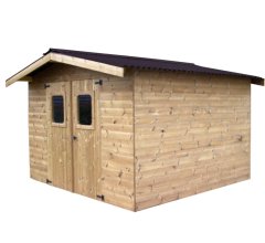 Abri Thermabri, Epicéa THT madriers 28mm, 3.40 x 3.50m, 12m²