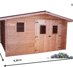 Abri Dublin, Douglas Madriers 28mm, 4.30 x 3.00m, 12.90m²