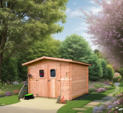 Abri Dommar, Douglas Madriers 28mm, 3.30 x 3.30, 10.90m²
