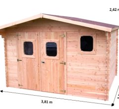 Abri Dommar, Douglas Madriers 28mm, 3.80 x 3.50, 13.30m²