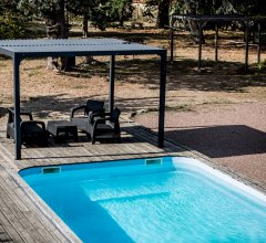 Pergola Bioclimatique avec ventelles, Aluminium gris anthracite, 3.60 x 3.00m, 10.80m²