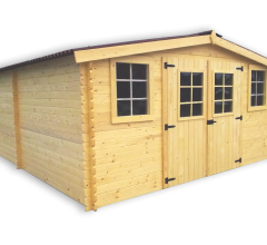 Abri Baron, Epicéa Madriers 28mm, 4.00x 5.00m, 20,00 m²