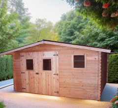 Abri Dublin, Douglas Madriers 28mm, 4.30 x 3.00m, 12.90m²