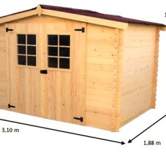 Abri Alpina, Epicéa Madriers 20mm, 3.10 x 1.90m, 5.90m²