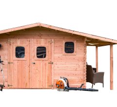 Abri Dommar, Douglas Madriers 28mm, 4.90 x 3.50m, 17.20m²