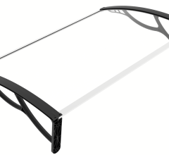 Marquise de porte et fenêtre 80 x 120 cm / support mural plastique / polycarbonate plein compact 3 mm / extrêmement résistant