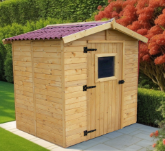 Abri Eden, Epicéa panneaux 16mm, 1.80 x 1.90m, 3.40m²