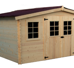 Abri Baron, Epicea madriers 28mm, 4.20 x 4.00m, 16.80m²