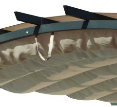 Pergola arche, structure mixte aluminium/acier coloris gris anthracite toile couleur écru, 3.40 x 3.30 m, 11.20m²