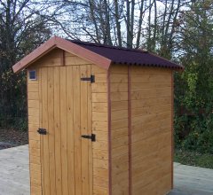 Abri Eden WC, Epicéa en panneaux 16 mm, 1.40 x 1.90m, 2.60m²