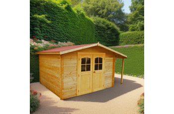 Abri Montigny, Epicéa Madriers 28mm, 3.10 x 4.30m, 12.00m²