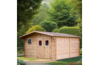 Abri Dommar, Douglas Madriers 28mm, 4.00 x 5.00m, 20m²