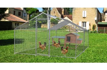 Enclos parc grillagé pour animaux, Acier, 2.00 x 3.00m, 6m²