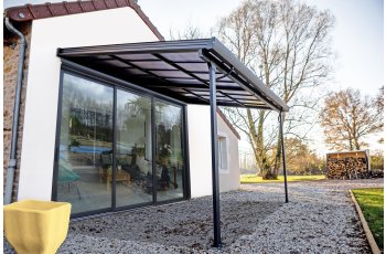 Toit terrasse, Aluminium avec toit amovible gris anthracite, 3.00 x 4.00, 12m²