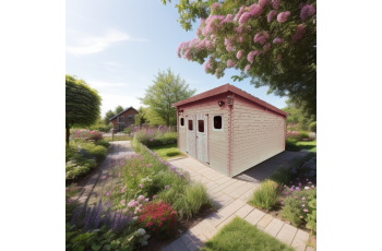 Abri Danube, Douglas Madriers 28mm, 4.10 x 4.10m, 17.10m²