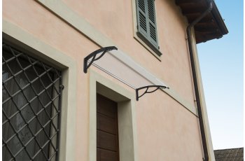 Marquise de porte et fenêtre 80 x 120 cm / support mural plastique / polycarbonate plein compact 3 mm / extrêmement résistant
