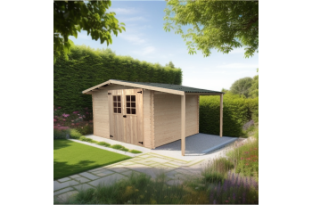 Abri Vaduz, Epicéa madriers 28 mm, 4.40 x 3.00m, 13.52 m²