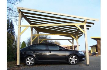 Carport Avento, Epicéa du nord section 120 x 120mm, 3.90 x 5.90m, 28.40m²
