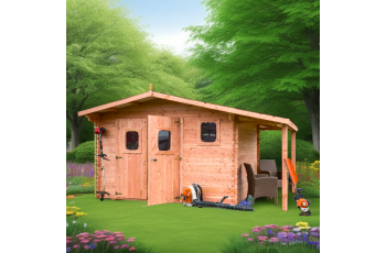 Abri Dommar, Douglas Madriers 28mm, 4.90 x 4.00m, 19.70m²