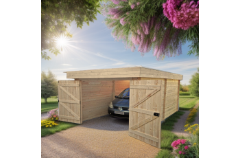 Garage Donur, Epicéa Madriers 28mm, 3.10 x 6.00m, 19.00m²