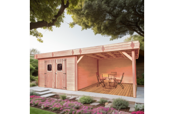 Abri Dinan, Douglas Madriers 28mm, 5.75 x 3.00m, 17.25m²