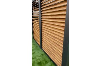 Ventelles aluminium mobiles couleur imitation bois pour  côté 3 m pour pergola bioclimatique PER 3630 BI et PER  2430 BI