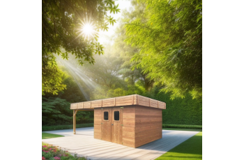 Abri Thizy avec bûcher, THT Madriers 19mm, 2.75 x 3.00m, 8.25m²
